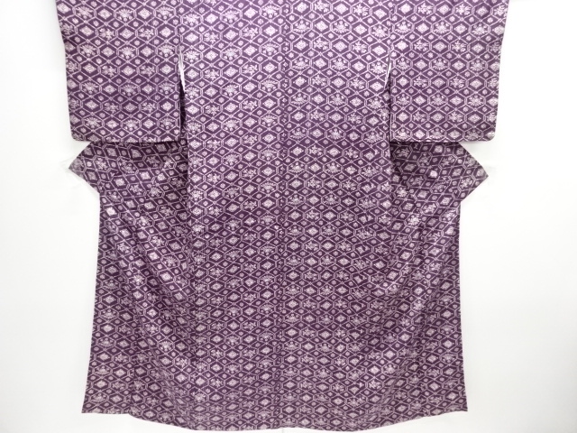 大正ロマン　抽象草花模様着物