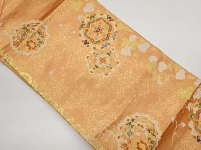 華文に蔦・花唐草模様織出し名古屋帯