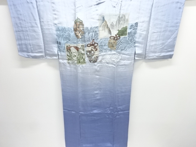 棗・風景模様男物長襦袢