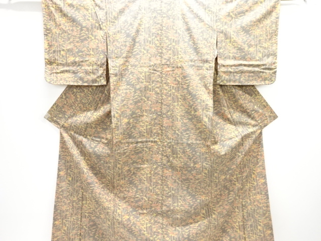 JAPANESE KIMONO / OMESHI / NISHIJIN-ORI / UNUSED / WOVEN ABSTRACT TREES