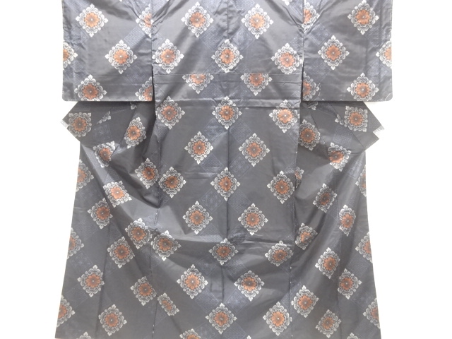 JAPANESE KIMONO / NISHIJIN DENSHO TSUMUGI / ENSEMBLE / WOVEN FLOWER CLASSICAL PATTERN