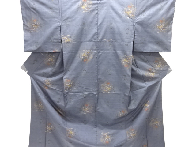 JAPANESE KIMONO / DORO OSHIMA TSUMUGI / WOVEN PHOENIX / 5MARUKI