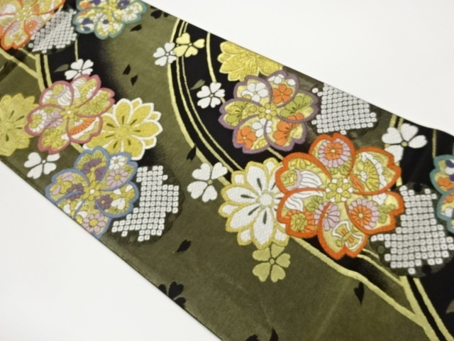 JAPANESE FUKURO OBI / WOVEN FLOWERS
