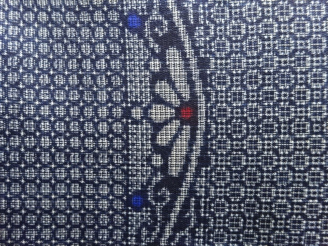 JAPANESE KIMONO / ANTIQUE KIMONO / SILK / DOROZOME / OSHIMA TSUMUGI / WOVEN WAVY STRIPE