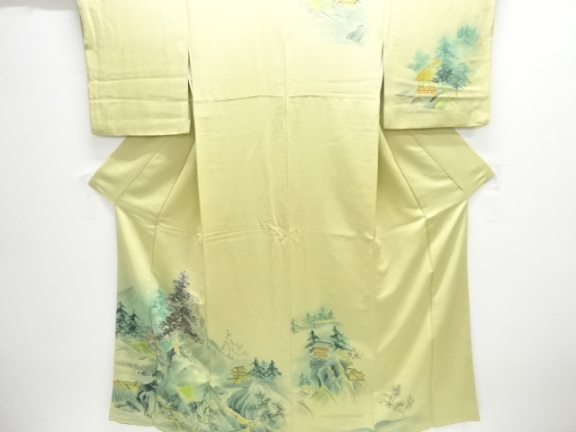 屋敷に樹木模様刺繍訪問着