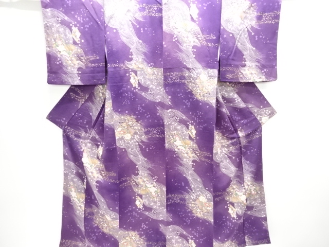JAPANESE KIMONO / CREPE / A FLORAL PATTERN KOMON