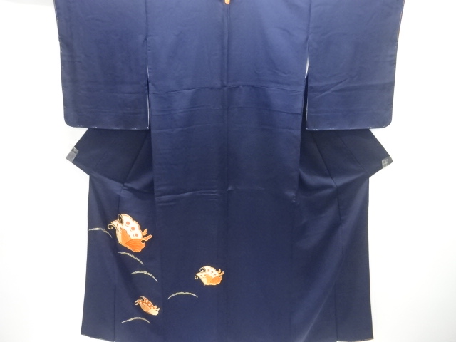 JAPANESE KIMONO / TSUKESAGE HOMONGI / UNUSED / EMBROIDERY / BUTTERFLY
