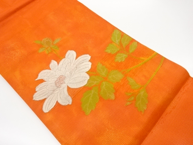SALE!! 絽草花模様織出し名古屋帯