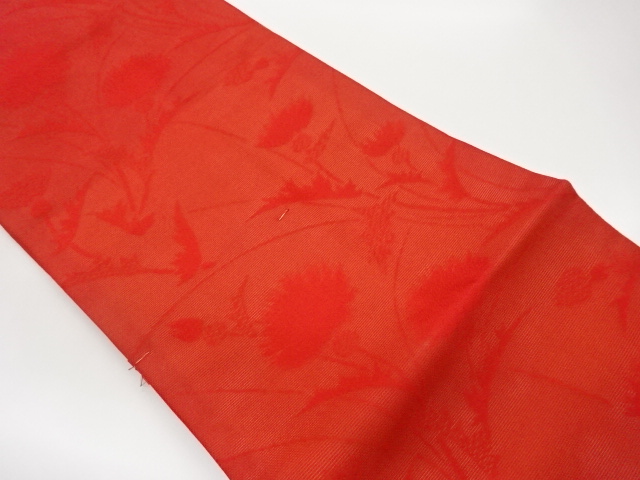 SALE!! 未使用品 紗 紅花模様織出し名古屋帯