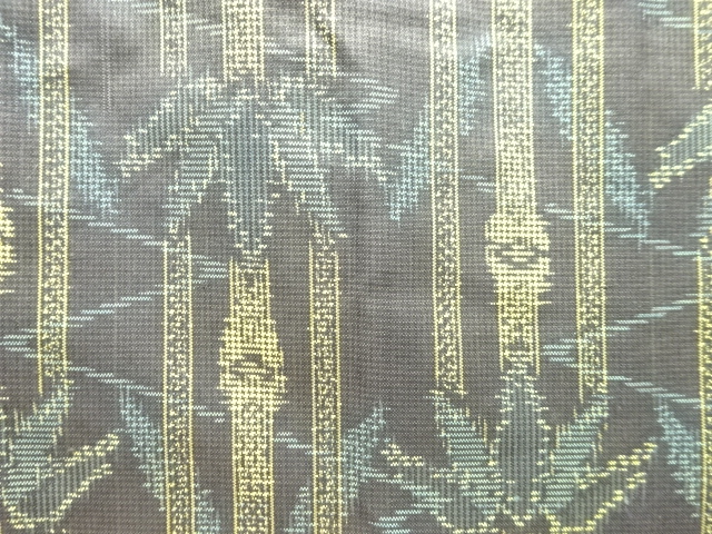 JAPANESE KIMONO / ANTIQUE BAMBOO / BAMBOO GRASS PATTERN WOVEN HONJO MU