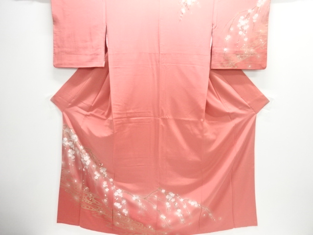 JAPANESE KIMONO / HOMONGI / STREAM WATER & UME 
