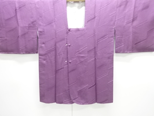 JAPANESE KIMONO / UNUSED MICHIYUKI COAT / WOVEN GEOMETRIC PATTERN 