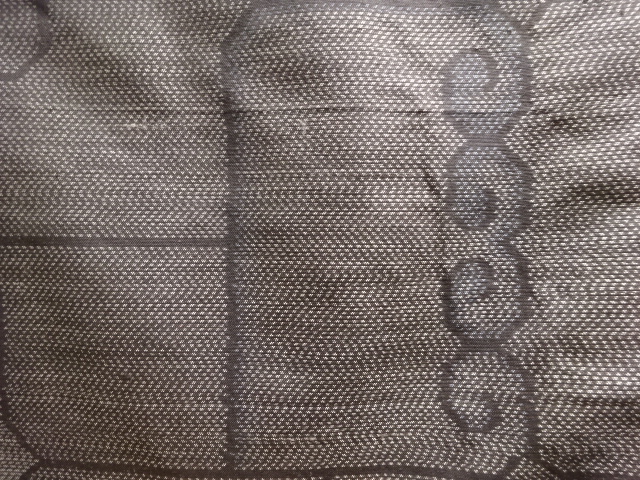 JAPANESE KIMONO / ANTIQUE KIMONO / SILK / DORO OSHIMA TSUMUGI / WOVEN ABSTRACT PATTERN