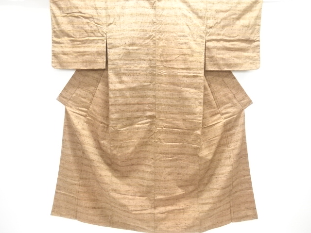 未使用品　横段織り出し手織り節紬着物