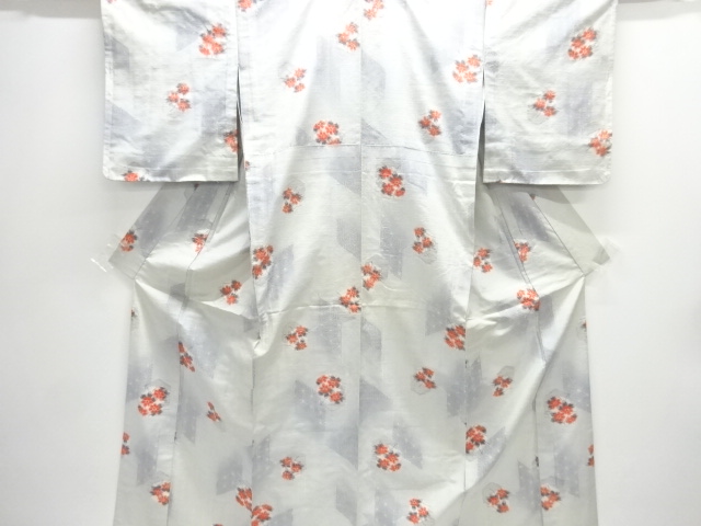 JAPANESE KIMONO / UNUSED HITOE TSUMUGI / WOVEN CLASSICLA PATTERN 