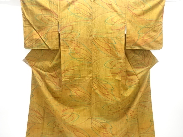 JAPANESE KIMONO / UNUSED FUSHI TSUMUGI / WOVEN ABSTRACT PATTERN 