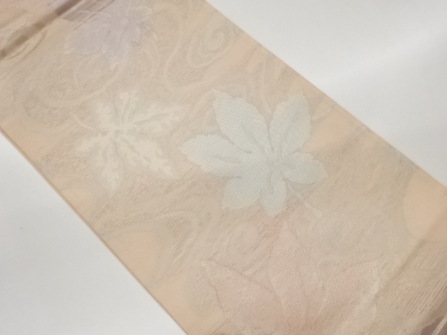 絽流水に紅葉模様織出し袋帯