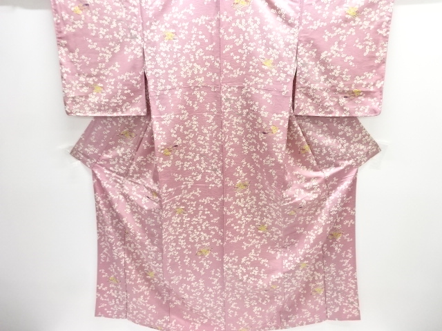 枝梅に扇模様小紋着物