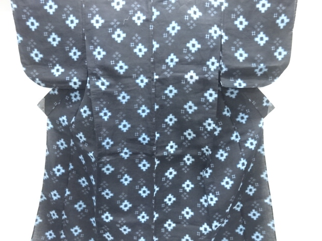 JAPANESE KIMONO / ANTIQUE HITOE KIMONO / BINGO KASURI / ABSTRACT PATTERN