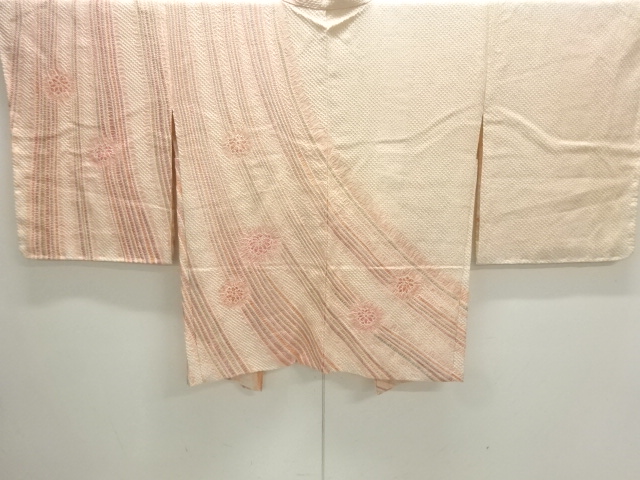 未使用品　きぬたや　藤娘　本総絞り斜め縞に花模様絵羽織