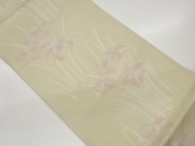 紗 菖蒲模様織出し袋帯