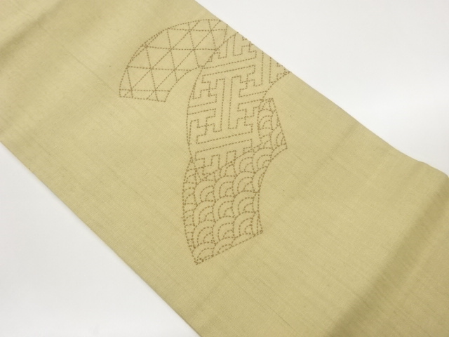 JAPANESE KIMONO / TSUMUGI SASHIKO FABRIC / CLASSIC PATTERNS NAGOYA OBI