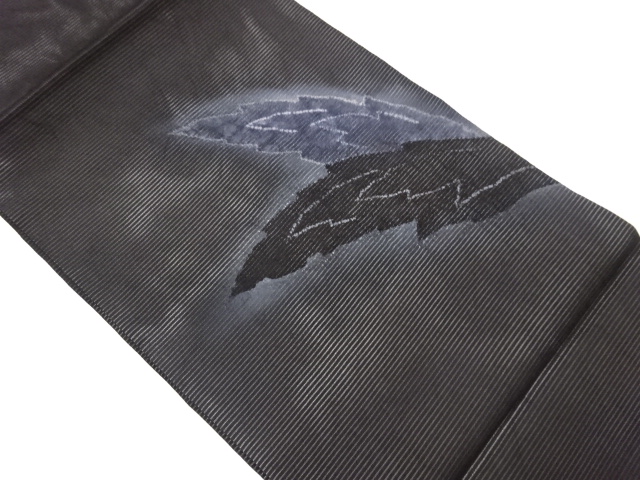 JAPANESE KIMONO / LEAF PATTERN HIRAKI NAGOYA OBI
