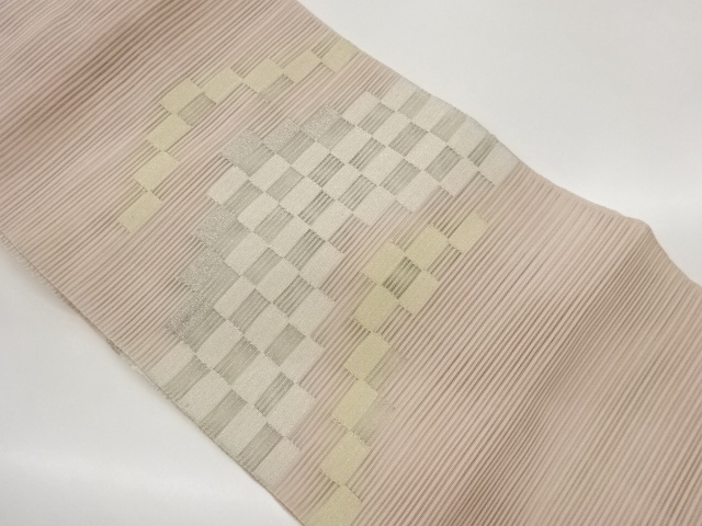 JAPANESE KIMONO / RO-TSUZURE VARIATION CHECKERED PATTERN WOVEN NAGOYA 