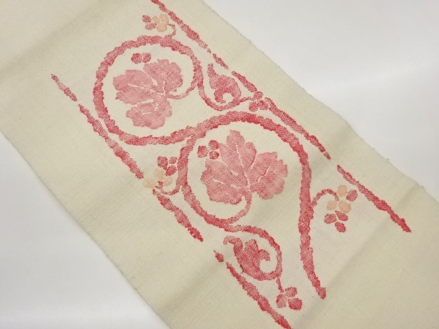 JAPANESE KIMONO / TSUMUGI TANGLED VINE PATTERN WOVEN NAGOYA OBI