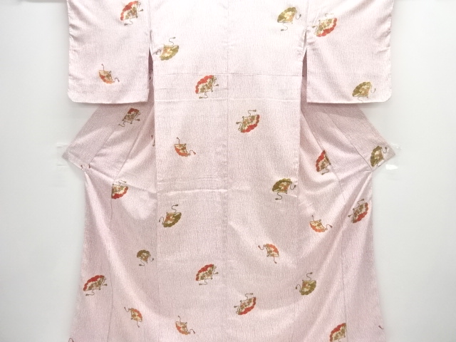 未使用品　扇に花模様小紋着物