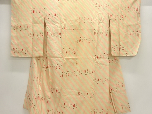 JAPANESE KIMONO / ANTIQUE KOKESHI PATTERN JUBAN