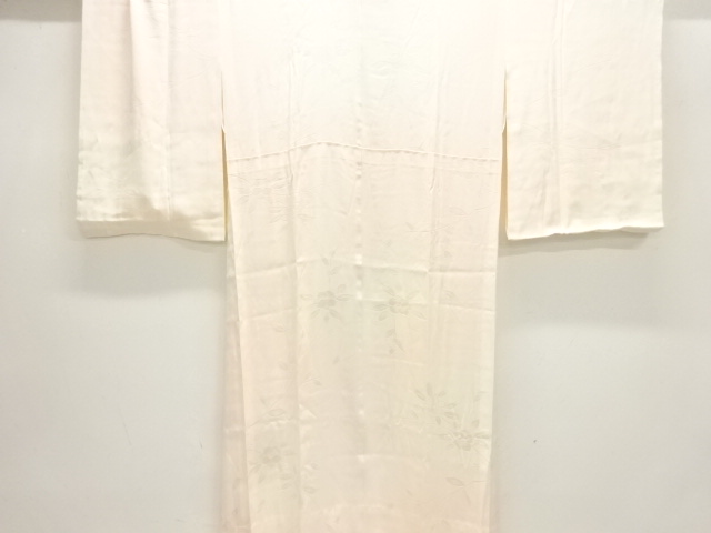 草花模様織出し単衣長襦袢