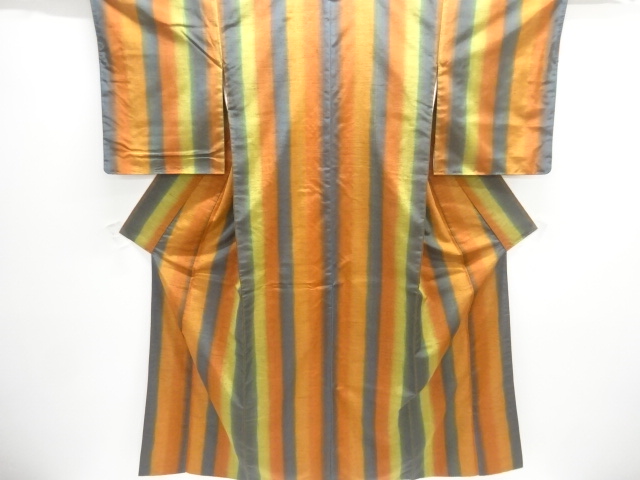 JAPANESE KIMONO / TSUMUGI / WOVEN STRIPE 