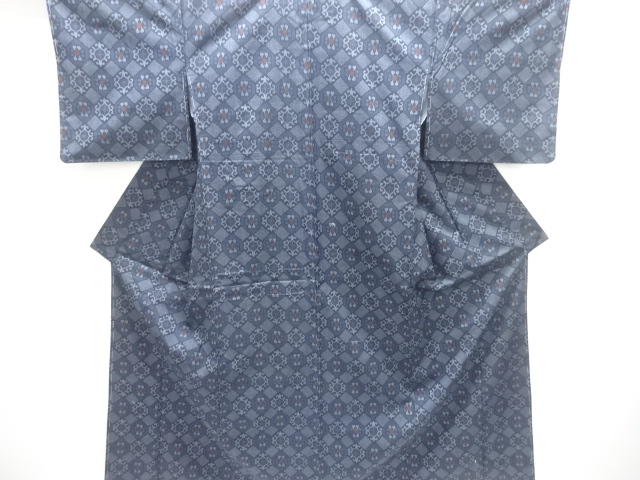 JAPANESE KIMONO / NISHIJIN DENSHO TSUMUGI / ENSEMBLE / WOVEN KIKKO & ABSTRACT PATTERN