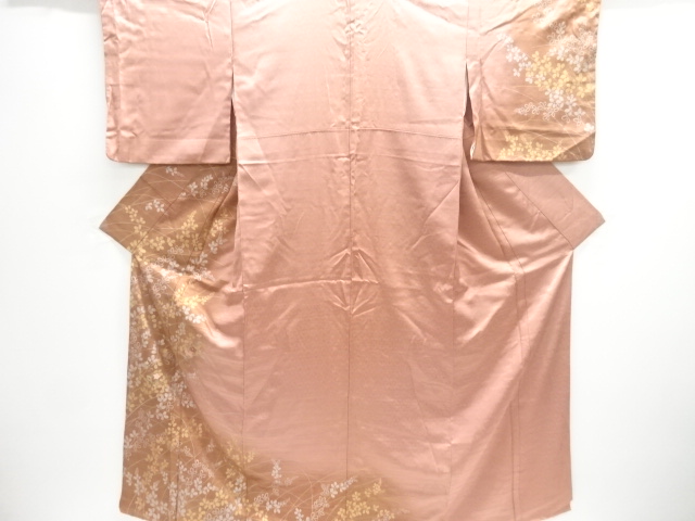 JAPANESE KIMONO / PANSY / BELLFLOWER / HAGI PATTERN EMBROIDERY HOMONGI