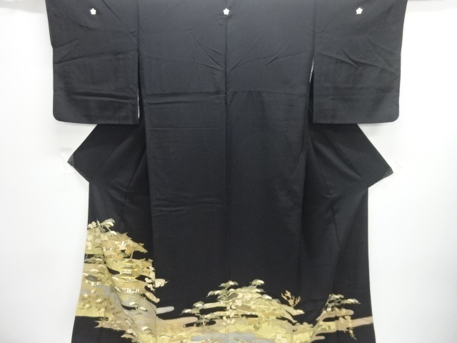 金彩　寺塔風景模様刺繍留袖（比翼付き）