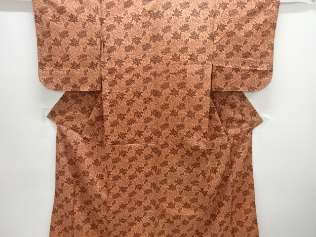 JAPANESE KIMONO / ANTIQUE TAISHO ROMANTIC FLORAL PATTERN WOVEN KIMONO 