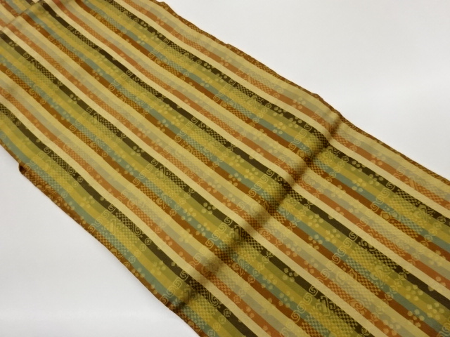 JAPANESE KIMONO / NAGOYA OBI / WOVEN TRADITIONAL PATTERN 