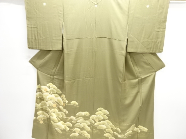 JAPANESE KIMONO / IRO-TOMESODE / EMBROIDERY / 3 CREST 