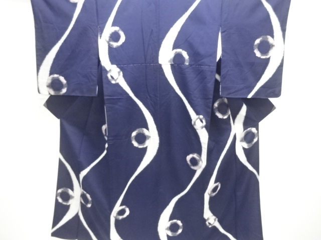 JAPANESE ANTIQUE OMESHI KIMONO / TAISHO ROMAN STYLE / WOVEN ABSTRACT PATTERN
