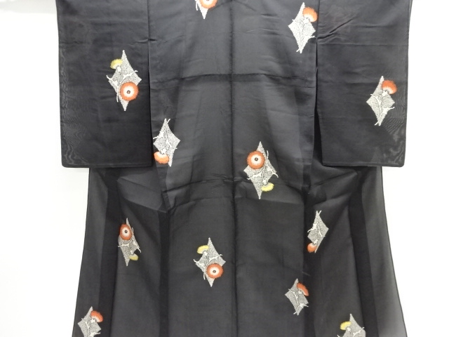JAPANESE ANTIQUE SUMMER OMESHI KIMONO / TAISHO ROMAN STYLE / WOVEN THISTLE