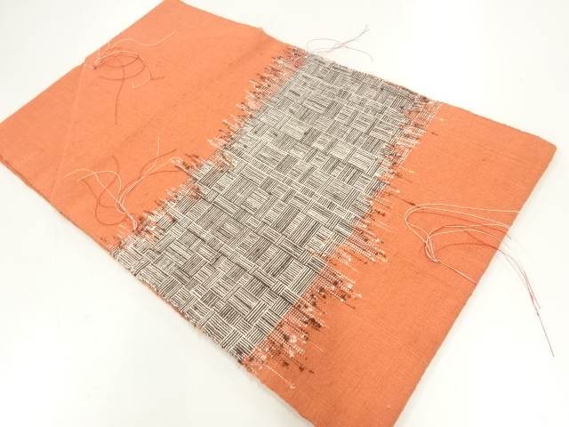 JAPANESE NAGOYA OBI / UNUSED / TSUMUGI / WOVEN ABSTRACT