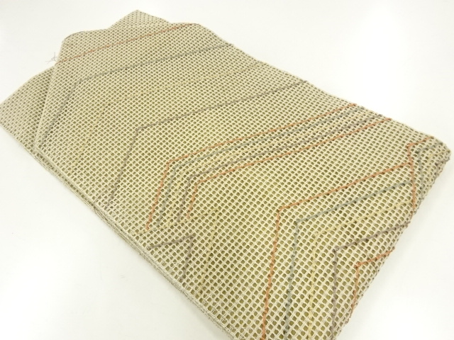 未使用品　手組み羅　抽象模様名古屋帯