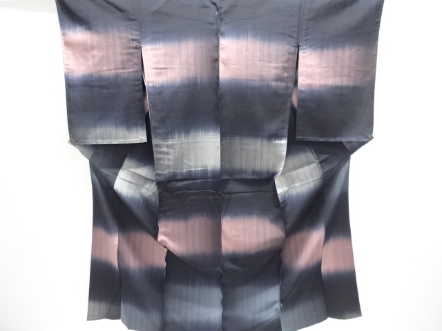 JAPANESE KIMONO / ANTIQUE TAISHO ROMANTIC BRUSHSTROKE PATTERN WOVEN HI