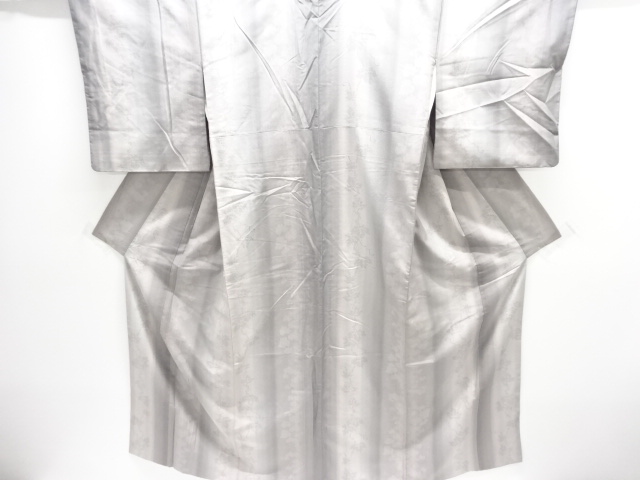 JAPANESE KIMONO / ANTIQUE AUTHENTIC YUKI TSUMUGI KIMONO / WOVEN STRIPE