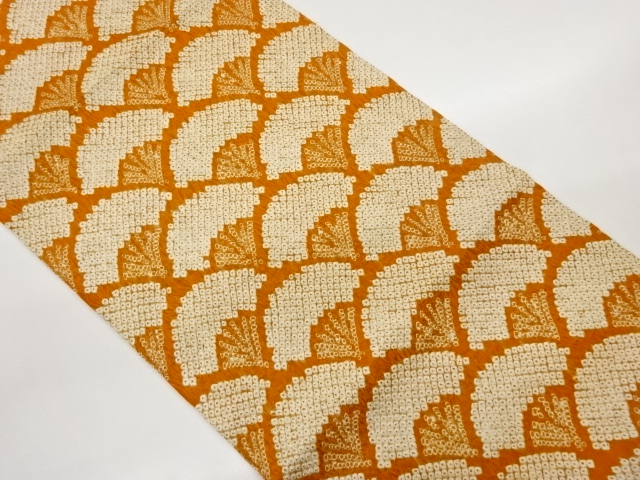 JAPANESE KIMONO / SHIBORI SEIGAIHA PATTERN NAGOYA OBI (MATSUBA-STYLE)