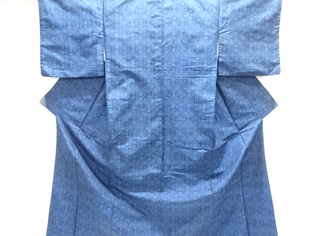 JAPANESE KIMONO / ANTIQUE TAISHO ROMANTICISM: DIAMOND-PATTERN WOVEN KI