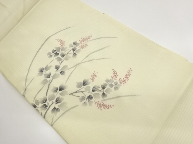 JAPANESE NAGOYA OBI FOR SUMMER / SHIOZE / GINSAI / FLOWER