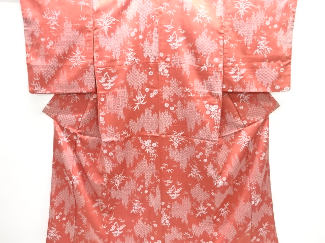 JAPANESE KIMONO / ANTIQUE TAISHO ROMANTIC: KIMONO / WOVEN FLORAL PATTE