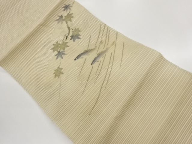 JAPANESE KIMONO / RO-TSUZURE / GOLD ACCENTS / HAND-PAINTED FLOWING WAT